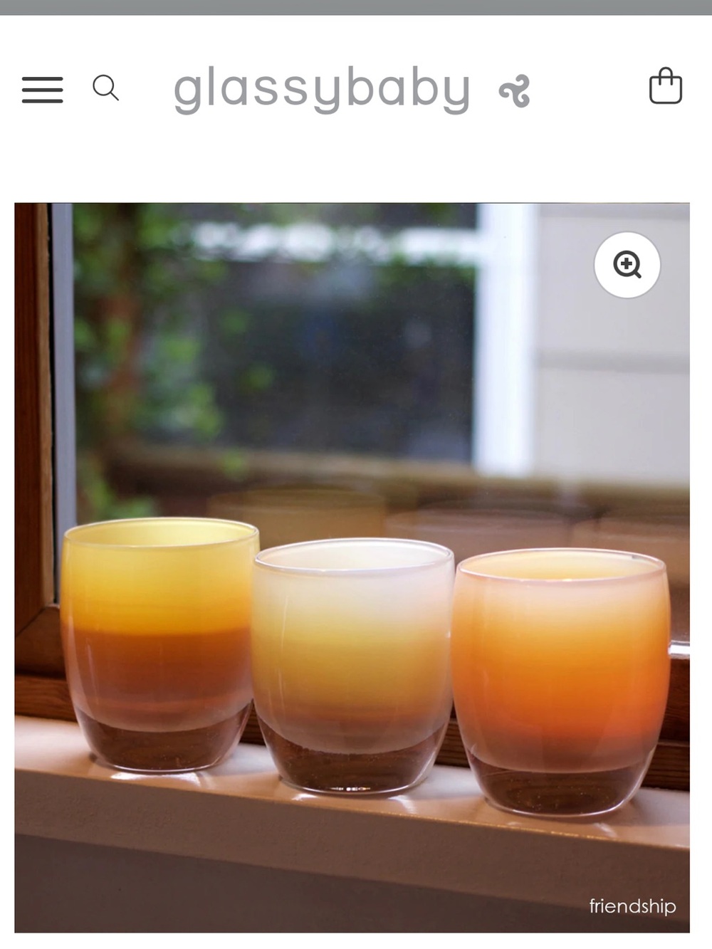 Glassybaby friendship glassbaby beige neutral handblown glass candle votive - Picture 2 of 7